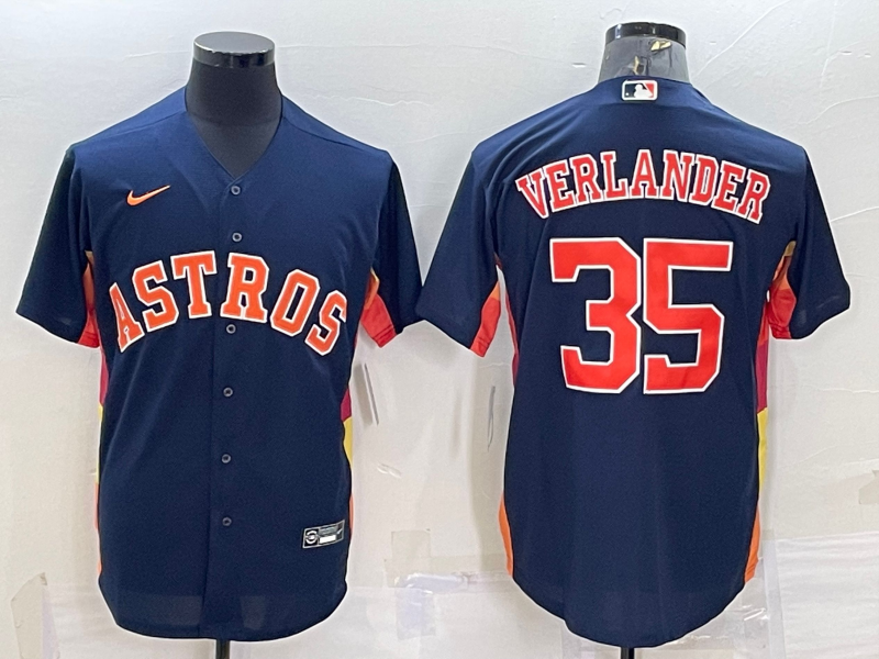 Men's Houston Astros Justin Verlander #35 Navy Alternate Name Jersey